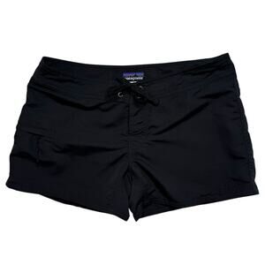 PATAGONIA Womens Wavefarer Board Shorts in Black Size 6 #76595 Lace Up Pockets